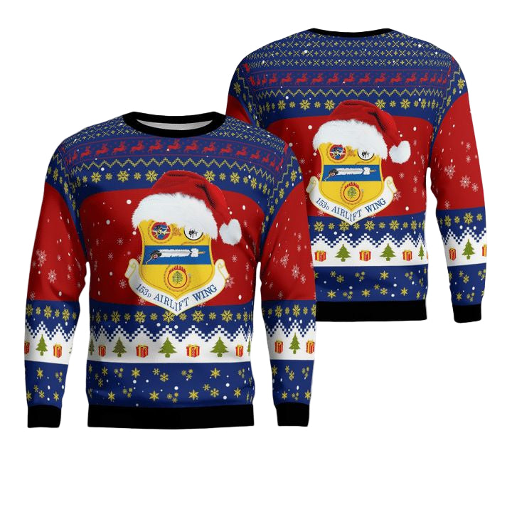 153d Airlift Wing Wyoming Air National Guard Christmas AOP Sweater ? Usalast