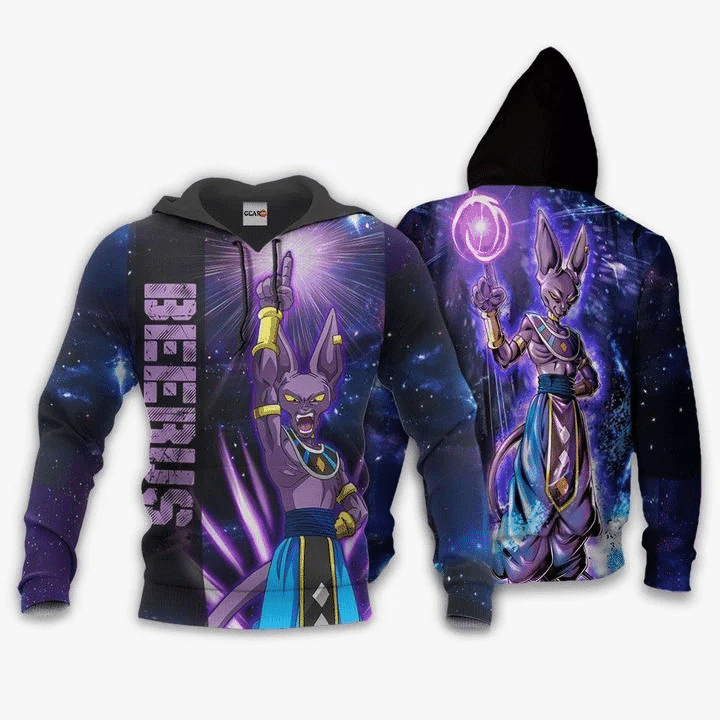 Beerus Sama Dragon Ball Anime Manga For Men And Women 3d Hoodie Zip Hoodie