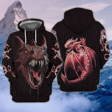 Red Dragon For Men Women 3d Hoodie Zip Hoodie
