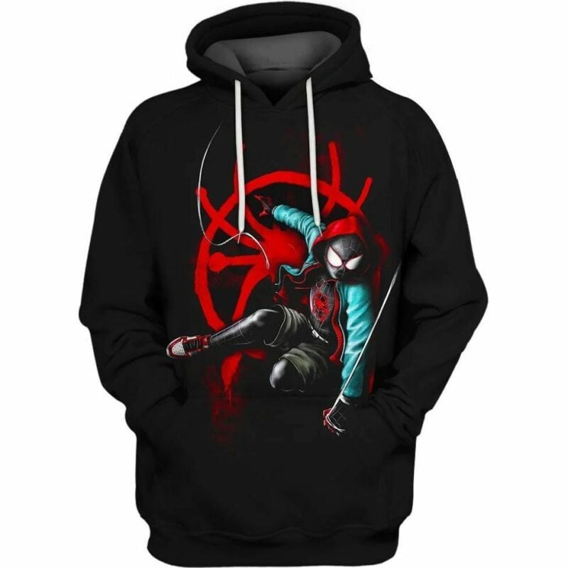Miles Morales Spiderman Over Print 3d Hoodie Zip Hoodie