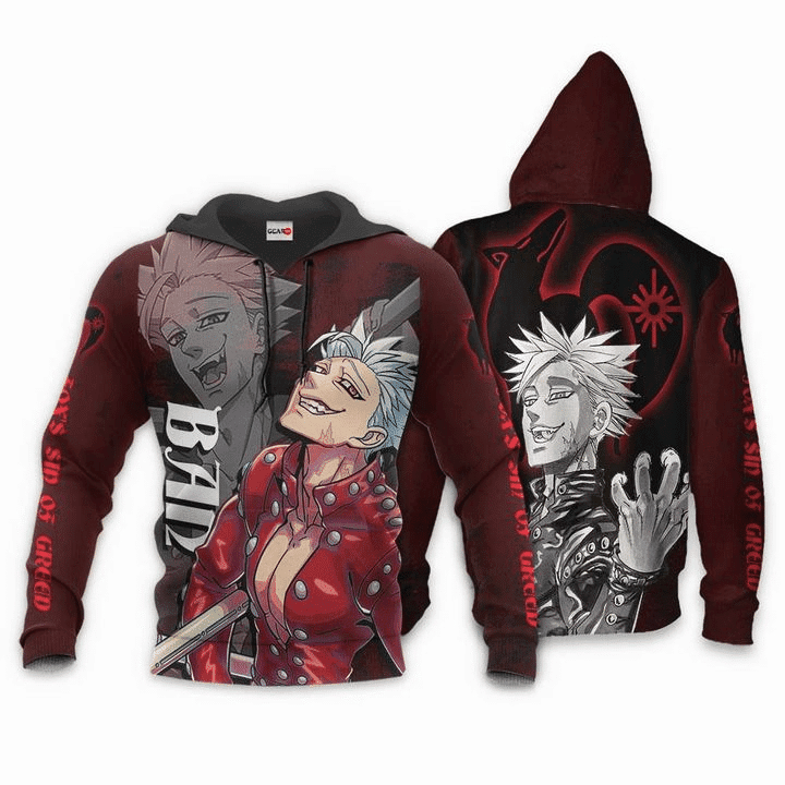 Fox's Sin Of Greed Ban Seven Deadly Sins Anime Manga For Men And Women 3d Hoodie Zip Hoodie