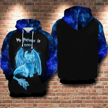 Nightfury Crtoon Gift Of The Night Fury My Patronus Is Nightfury Over Print 3d Hoodie Zip Hoodie
