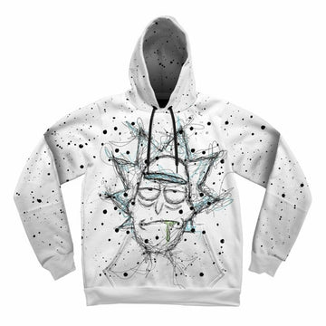 Scribble Rick Cartoon And Morty Gift For Men And Women Over Print 3d Hoodie Zip Hoodie