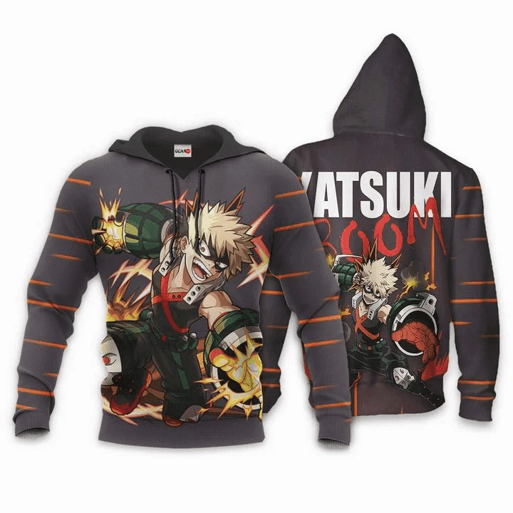 Katsuki Bakugo Anime Manga My Hero Academia Dynamight For All For Men And Women 3d Hoodie Zip Hoodie