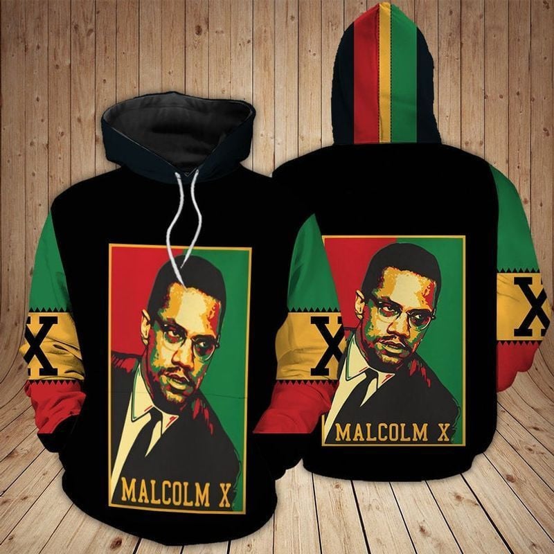 Malcolm X Vintage Full Over Printing 3d Hoodie 3