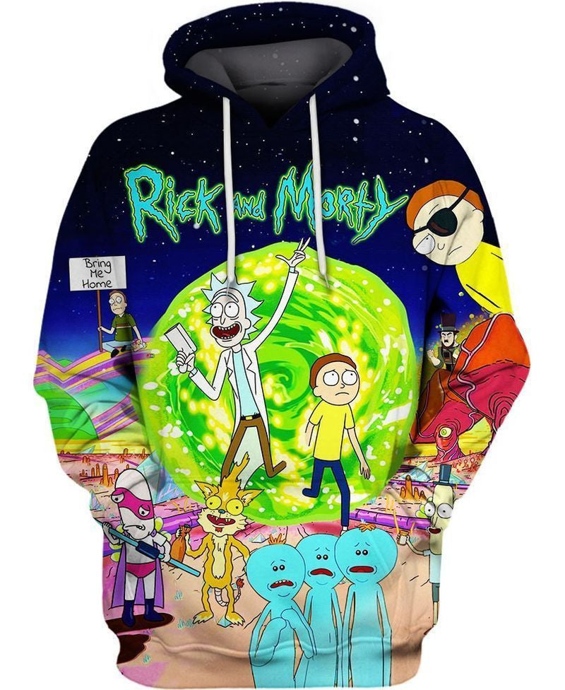 Rick And Morty Series Over Print 3d Hoodie Zip Hoodie 877