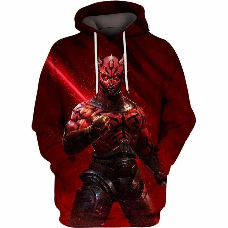 Cyborg Legs Darth Maul Star Wars Over Print 3d Hoodie Zip Hoodie