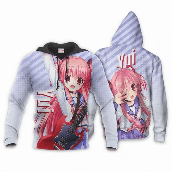 Angel Beats Yui Anime Manga For Men And Women 3d Hoodie Zip Hoodie
