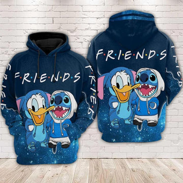 Disney Stitch And Donald Duck Are Friends 3d Hoodie 2