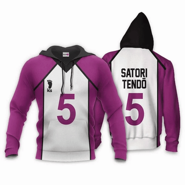 Shiratorizawa Satori Tendo Anime Manga Haikyuu Number 5 For Men And Women 3d Hoodie Zip Hoodie