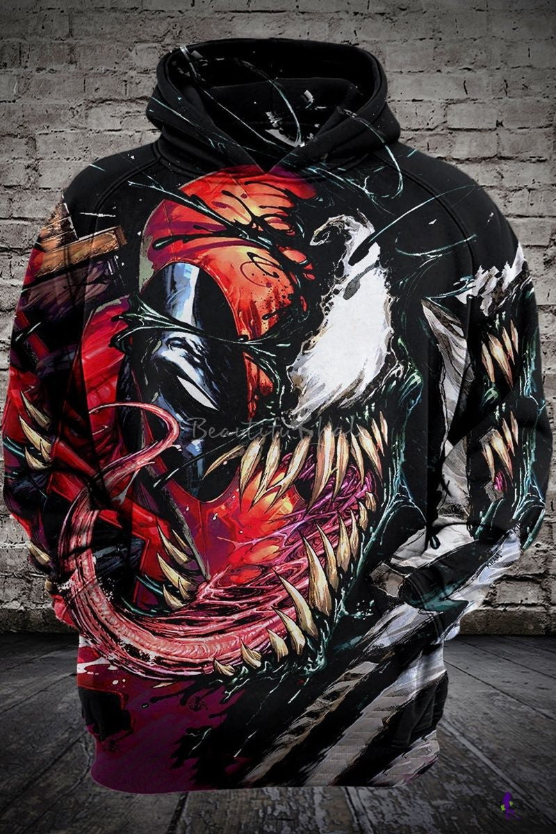 Deadpool &amp; Venom Hoodie 3d