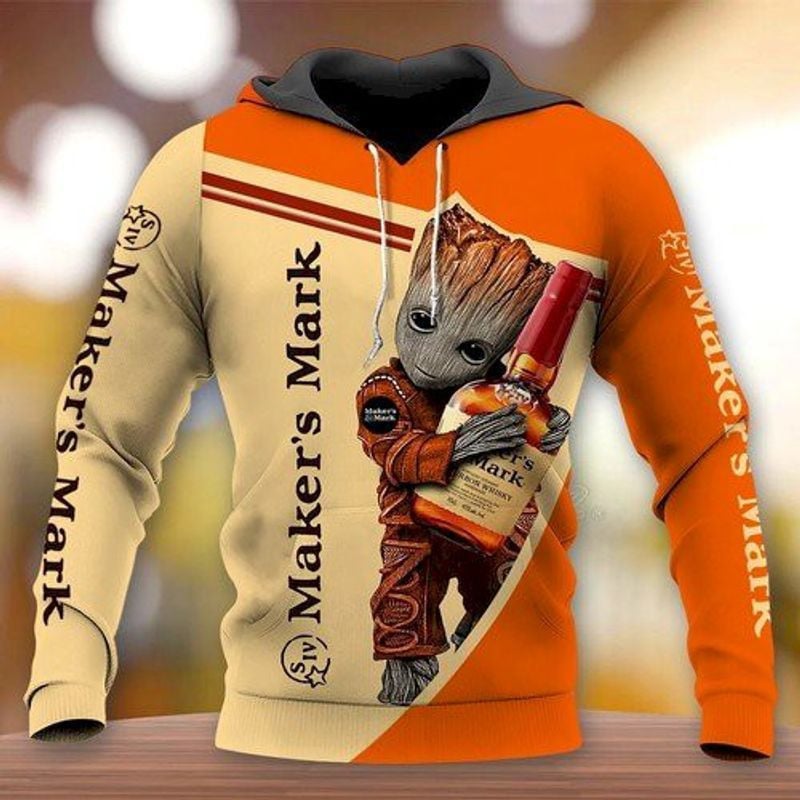 Groot Official Makers Mark Bourbon Whiskey For Men And Women 3d Hoodie