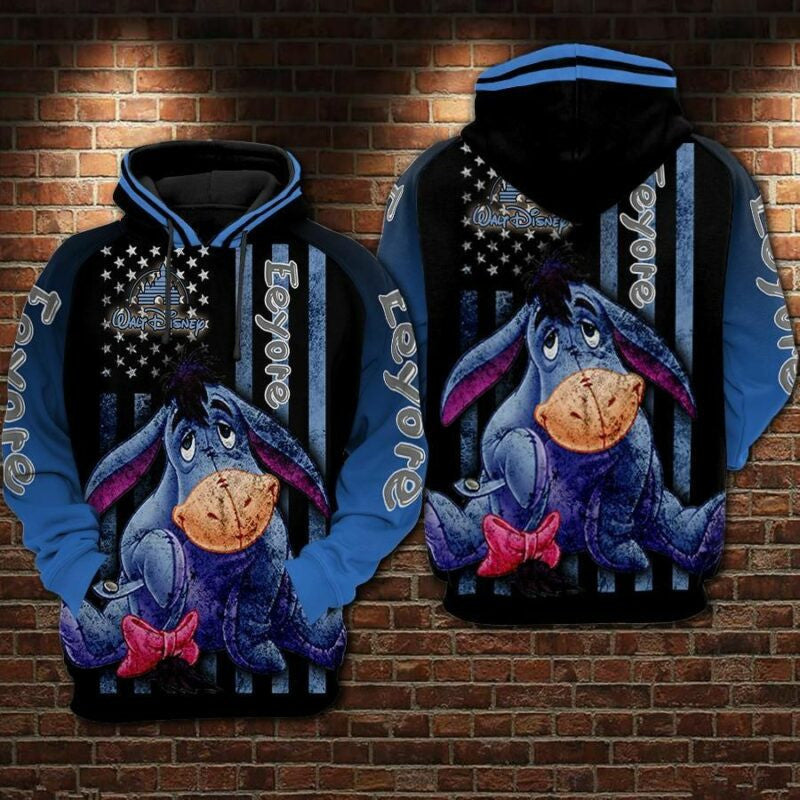 Eeyore Cartoon Winnie The Pooh Movies The Disney Over Print 3d Hoodie Zip Hoodie