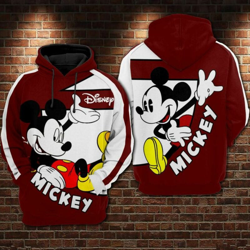 Mickey Mouse Disney Over Print 3d Hoodie Zip Hoodie