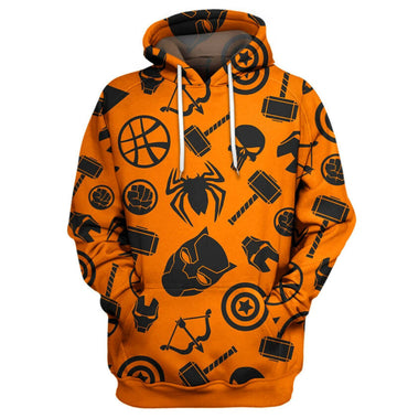 Marvel Halloween Symbol 3d Hoodie Zip Hoodie