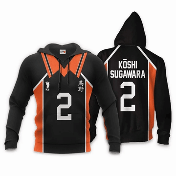 Karasuno Koshi Sugawara Anime Manga Haikyuu Number 2 For Men And Women 3d Hoodie Zip Hoodie