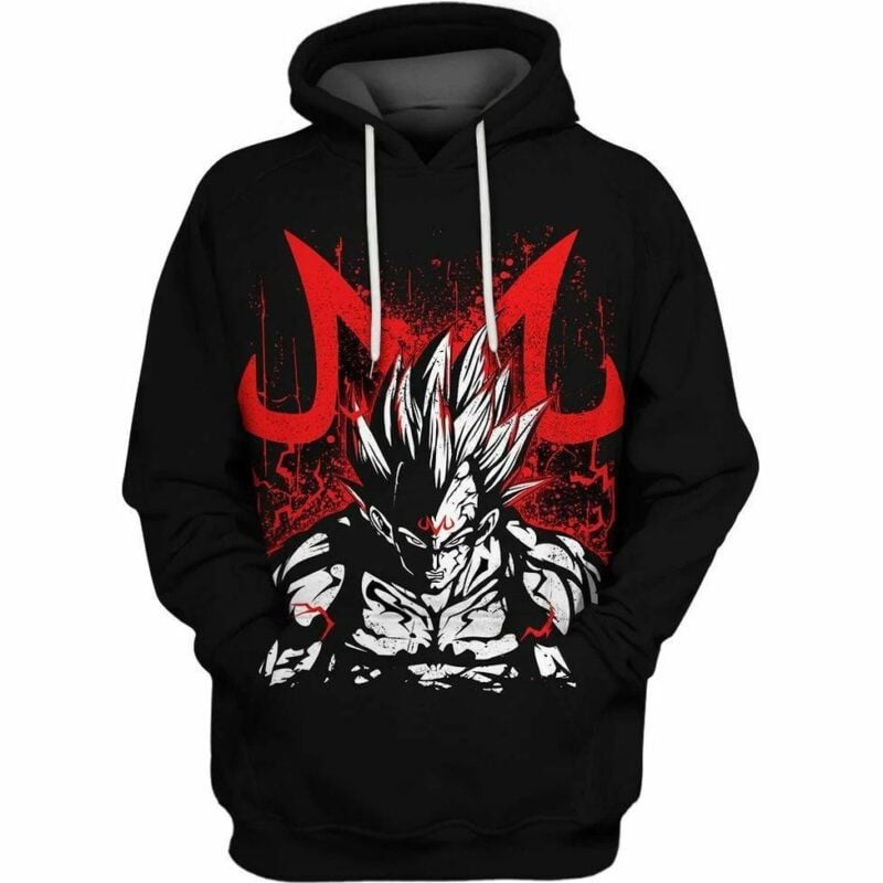 Majin Vegeta Dragon Ball Z Over Print 3d Hoodie Zip Hoodie