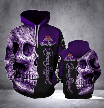 Crown Royal Skull All Over Printed Custom 3d Hoodie