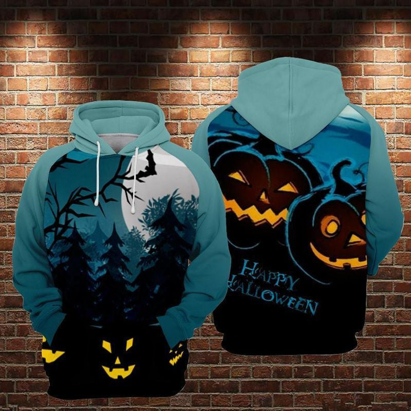Halloween Theme Under The Dark Moon Over Print 3d Hoodie Zip Hoodie