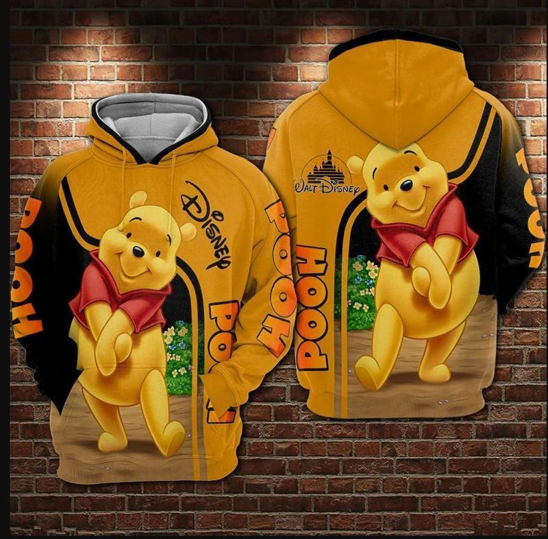 Disney Winnie The Pooh Over Print 3d Hoodie Zip Hoodie 812