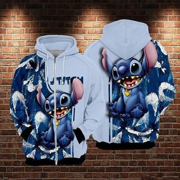 Lilo And Stitch Cute Lover Viii 3d Hoodie Zip Hoodie