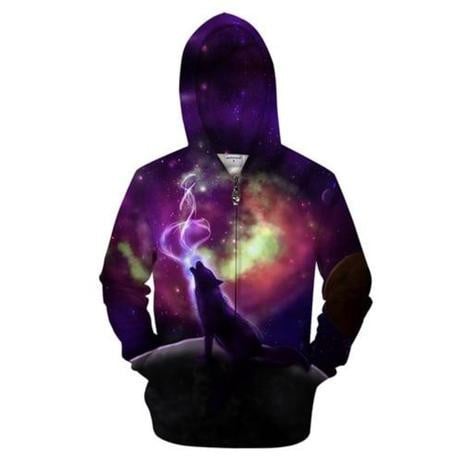 Fantasy Wolf Zip-up Hoodie