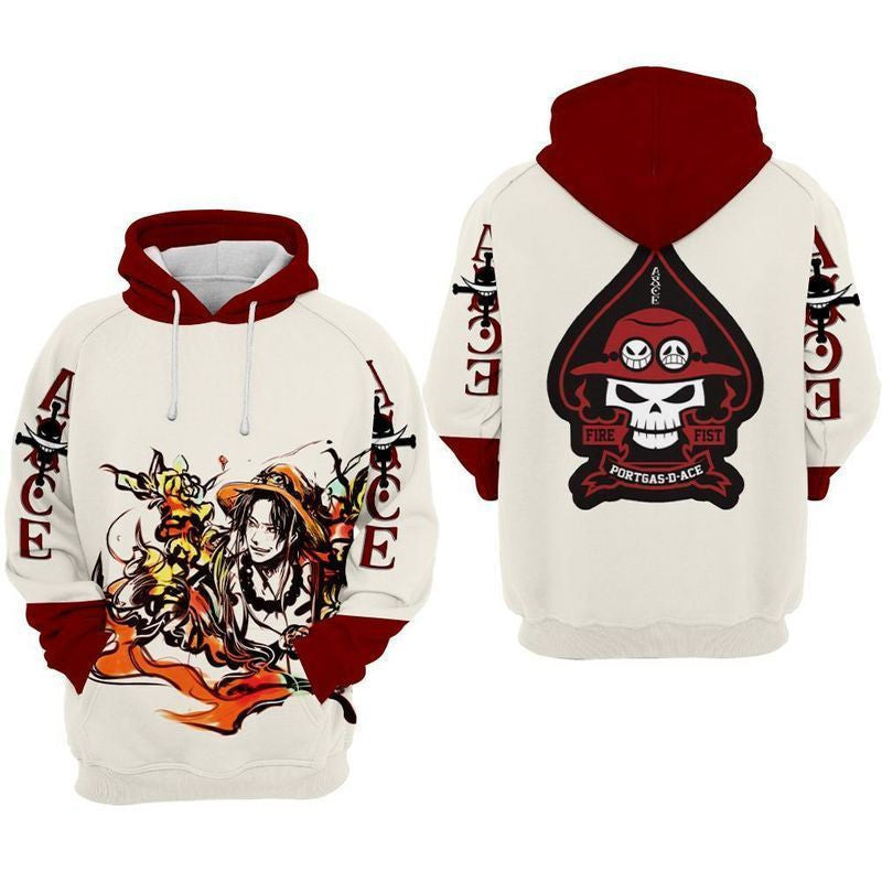 Portgas D Ace One Piece Over Print 3d Hoodie Zip Hoodie