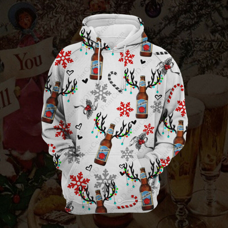 Beer Blue Moon All Over Printed 3d Hoodie Zip Hoodie