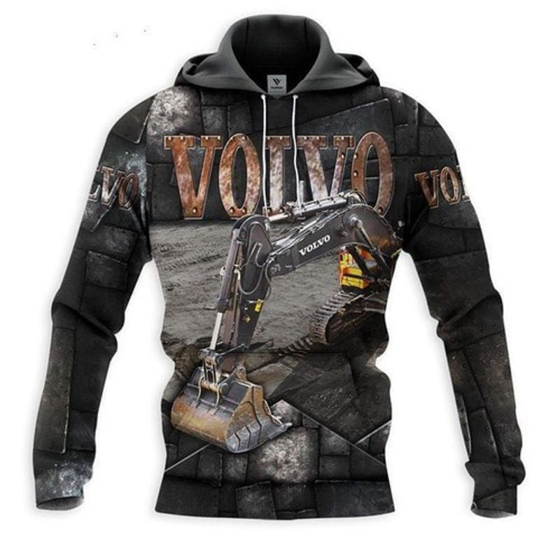 Excavator Volvo Graphic Printed 3d Hoodie