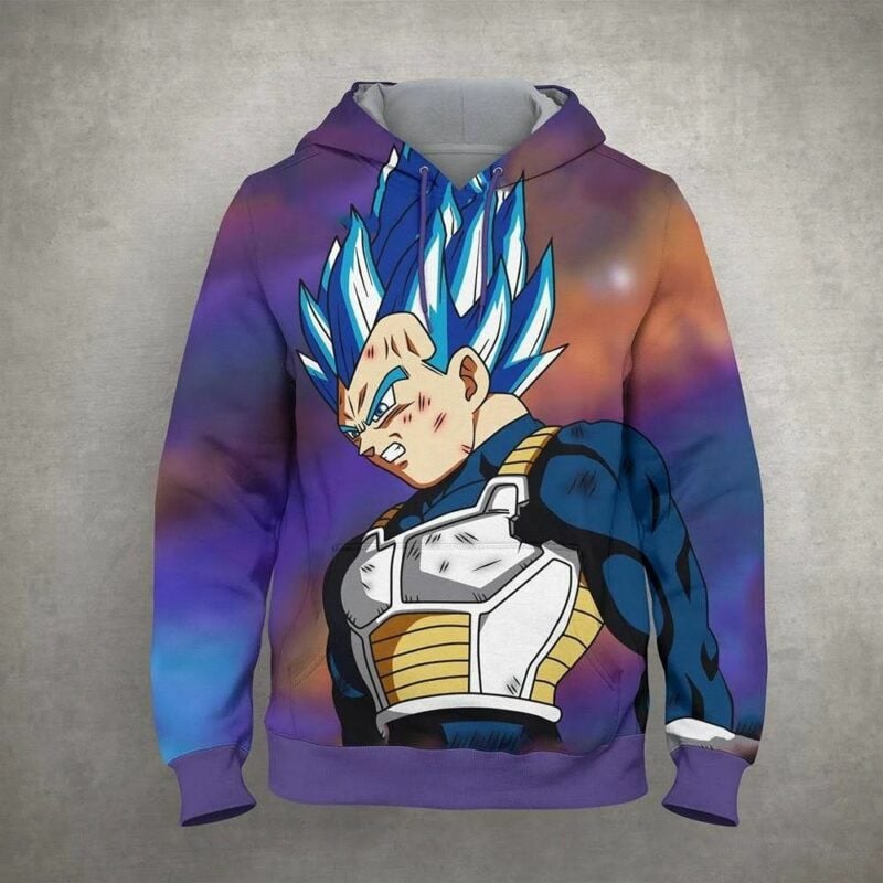 Vegeta Blue Saiyan Cartoon Dragon Ball Anime Manga 7over Print 3d Hoodie Zip Hoodie