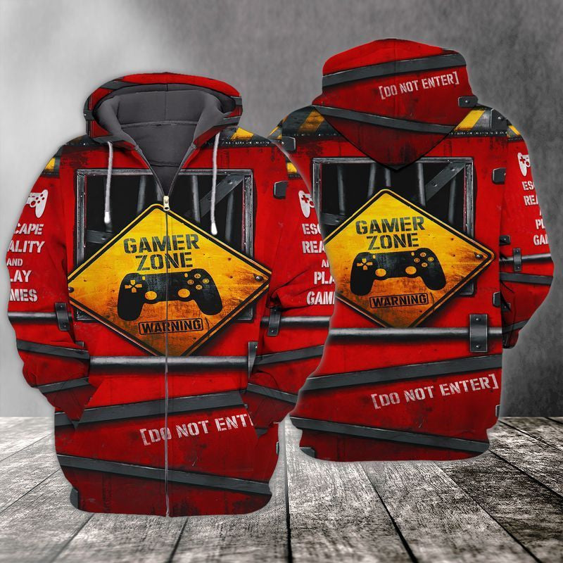 Gamer Zone Do Not Enter For Men And Women 3d Hoodie Zip Hoodie