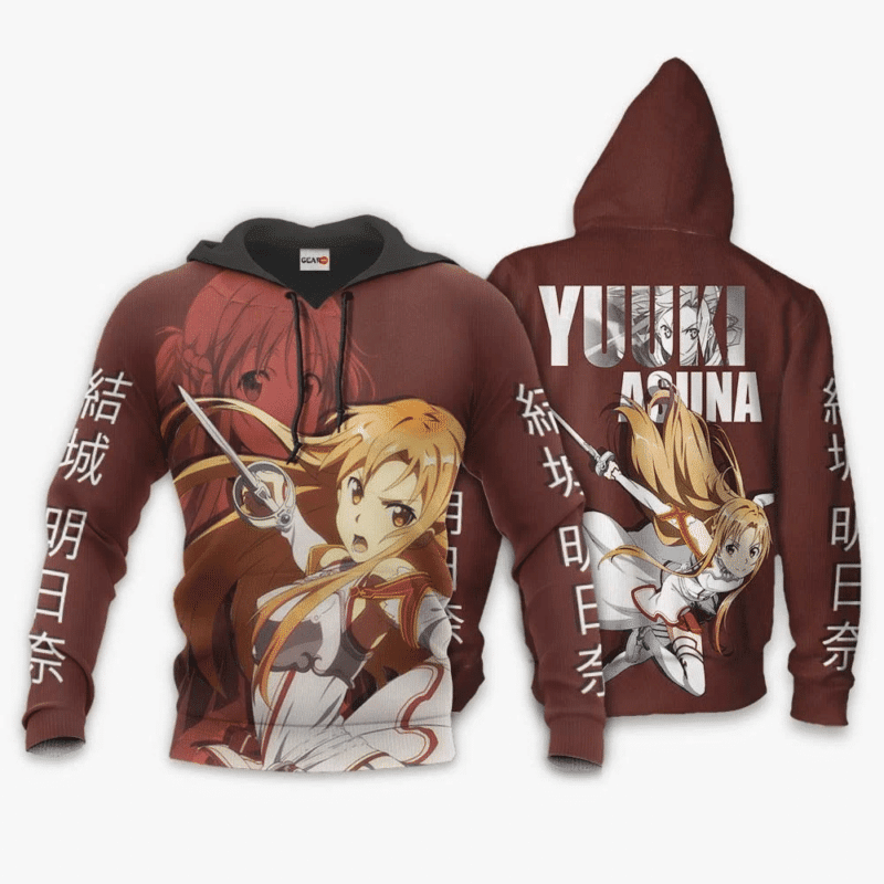 Asuna Yuuki Anime Manga Sword Art Online For Men And Women 3d Hoodie Zip Hoodie