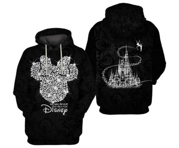 Disney Minnie Mouse Black Twinkle 3d Hoodie Zip Hoodie