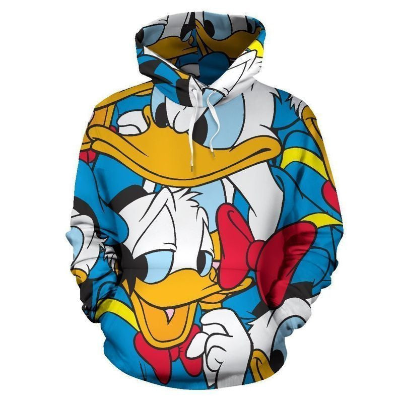 Donald Duck Pattern Disney Over Print 3d Hoodie Zip Hoodie