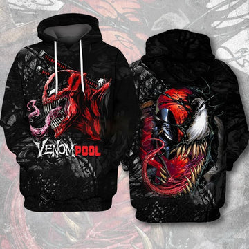Amazing Venom Deadpool Marvel Over Print 3d Hoodie Zip Hoodie