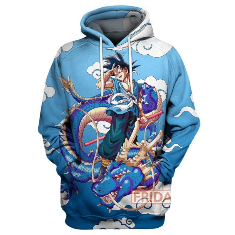 Dragon Ball Hoodie Goku With Dragon 3d Hoodie Zip Hoodie