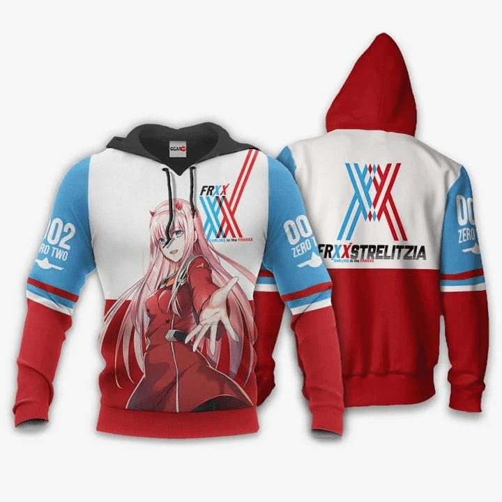 Darling In The Franxx Code 002 Zero Two Anime Manga For Men And Women 3d Hoodie Zip Hoodie