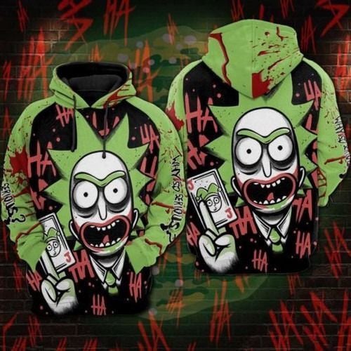 Joker Cartoon Rick And Morty Why So Serious Over Print 3d Hoodie Zip Hoodie 914