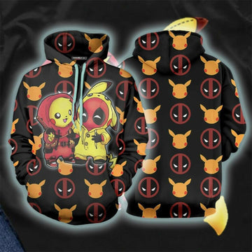 Deadpool 3d Printed Colorful Long Sleeve Hoodie