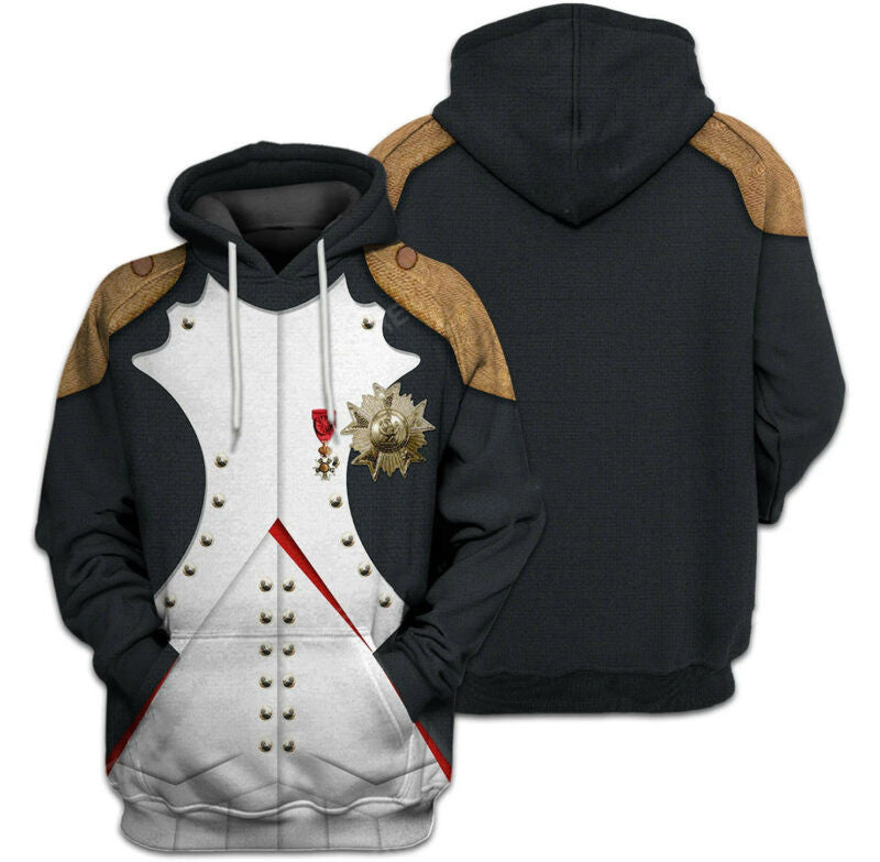 Men's Historical Hoodie Custom Napoleon Bonaparte 3d Hoodie Zip Hoodie