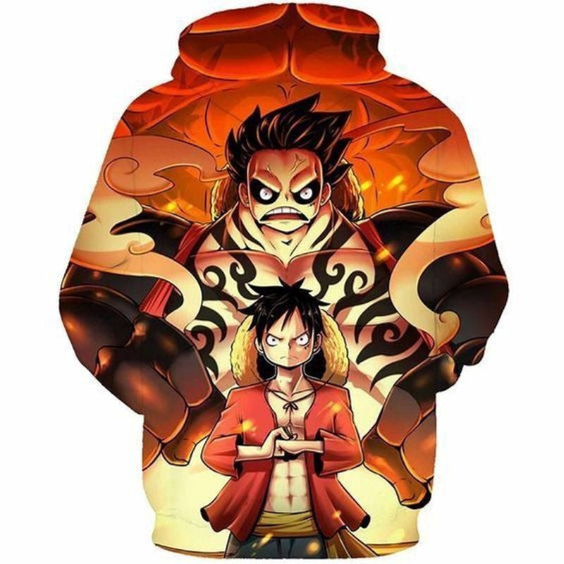 Monkey D. Luffy Gear 4th Bounce Man Anime One Piece Over Print 3d Hoodie Zip Hoodie