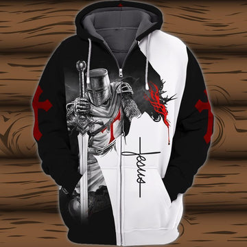 Knight Of Jesus Warrior For Men And Women 3d Hoodie Zip Hoodie
