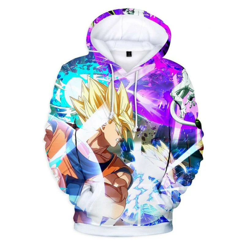 Goku Ssj Cartoon Dragon Ball Anime Manga 1 Over Print 3d Hoodie Zip Hoodie