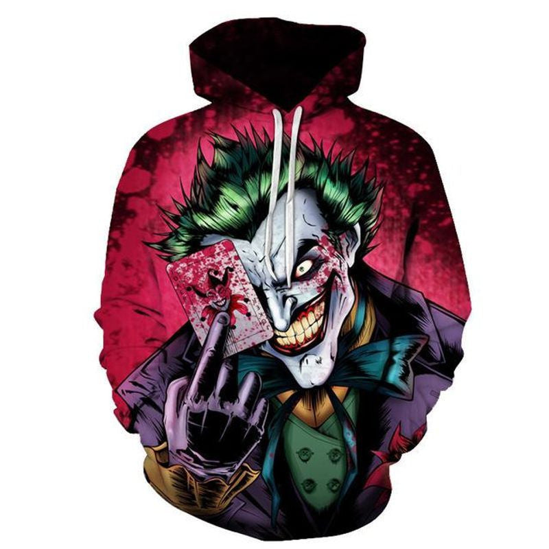 Joker Poker Halloween Over Print 3d Hoodie Zip Hoodie