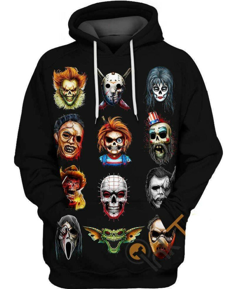 Halloween Hoodie Horror Hoodie Horror Killers Heads 3d Hoodie Zip Hoodie