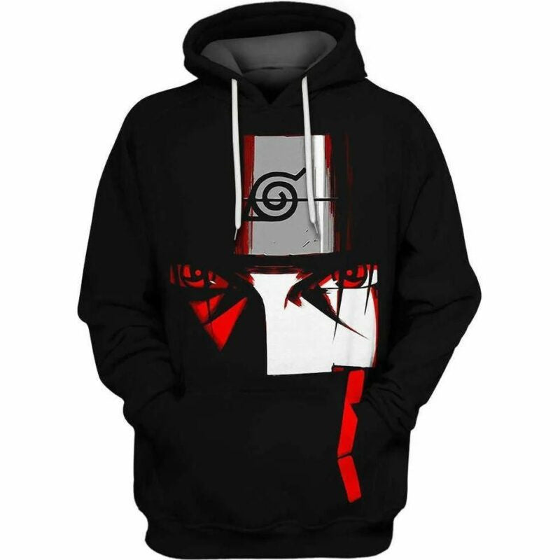 Itachi Uchiha Eyes Naruto Over Print 3d Hoodie Zip Hoodie