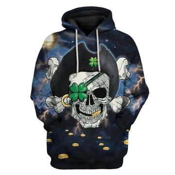 Pirate St Patrick's Day Over Print 3d Hoodie Zip Hoodie