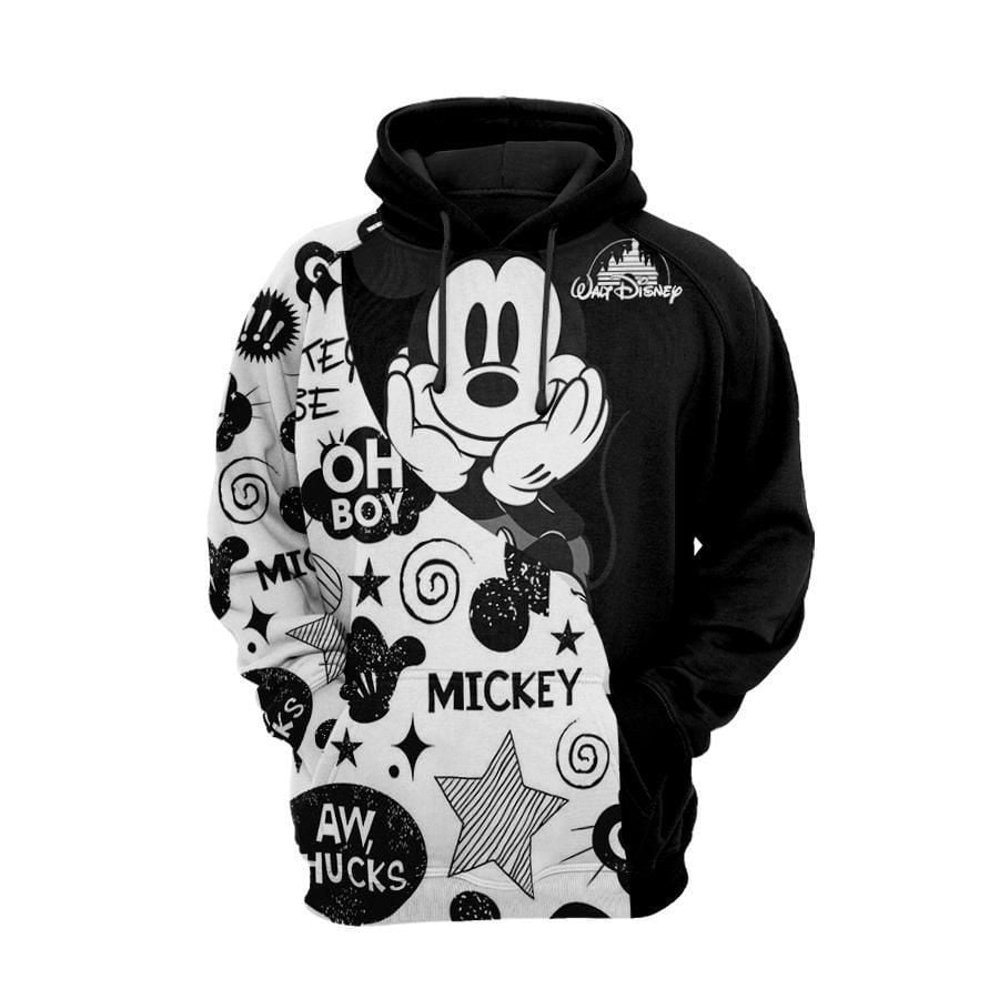 Mickey Mouse Movies Disney Black Over Print 3d Hoodie Zip Hoodie 299