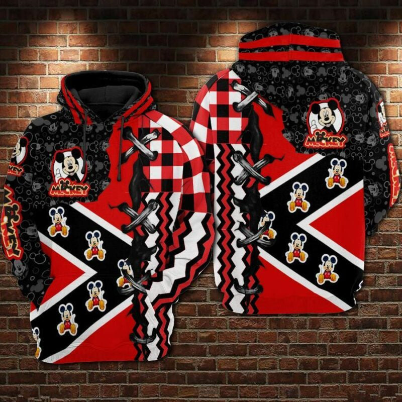 Mickey Mouse 10 Over Print 3d Hoodie Zip Hoodie