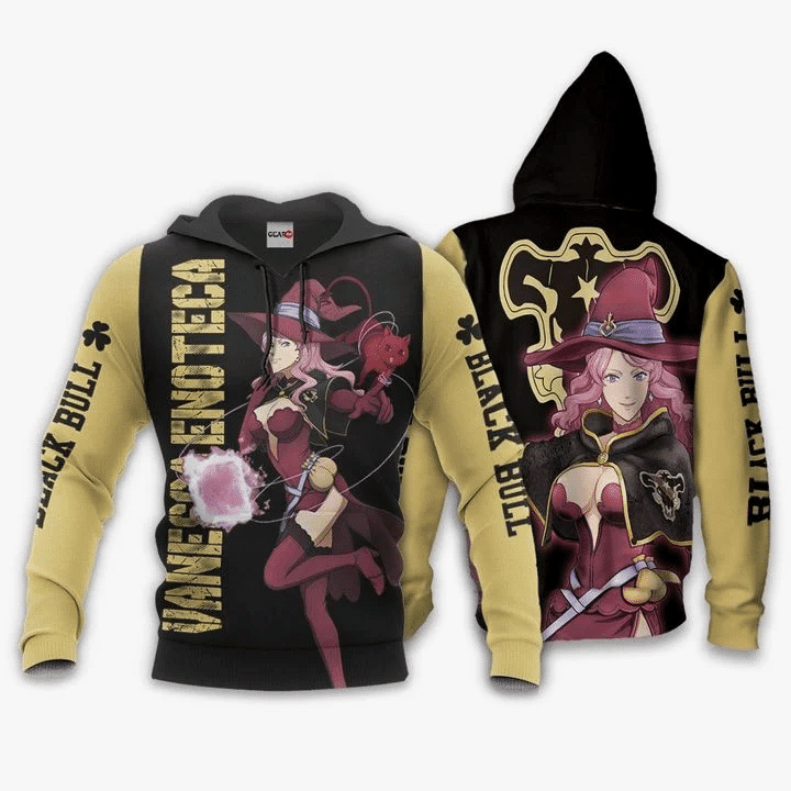 Vanessa Anime Manga Black Clover Black Bull For Men And Women 3d Hoodie Zip Hoodie